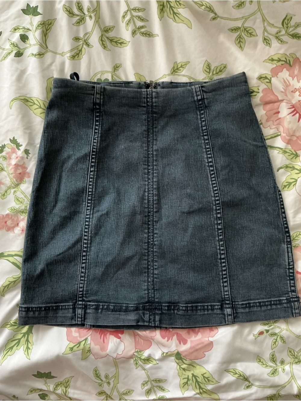 Free People Dark Gray Panel Denim Mini Skirt